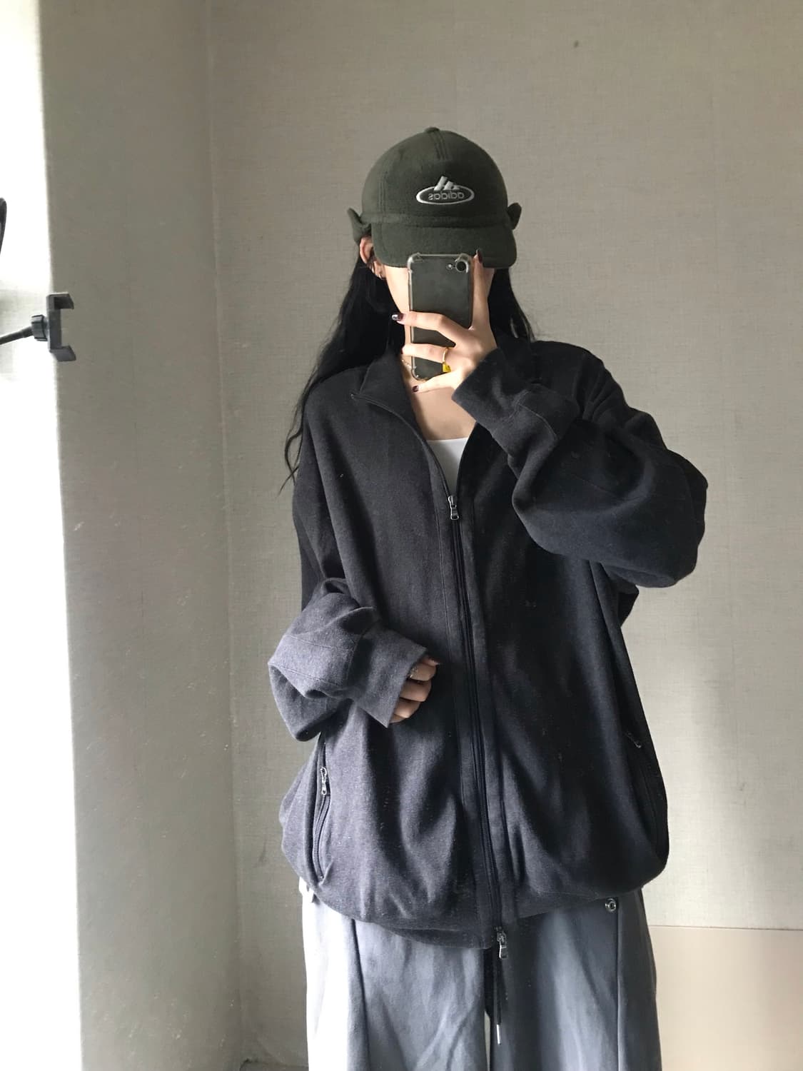 폴로 차콜 오버핏 니트집업 상품이미지4