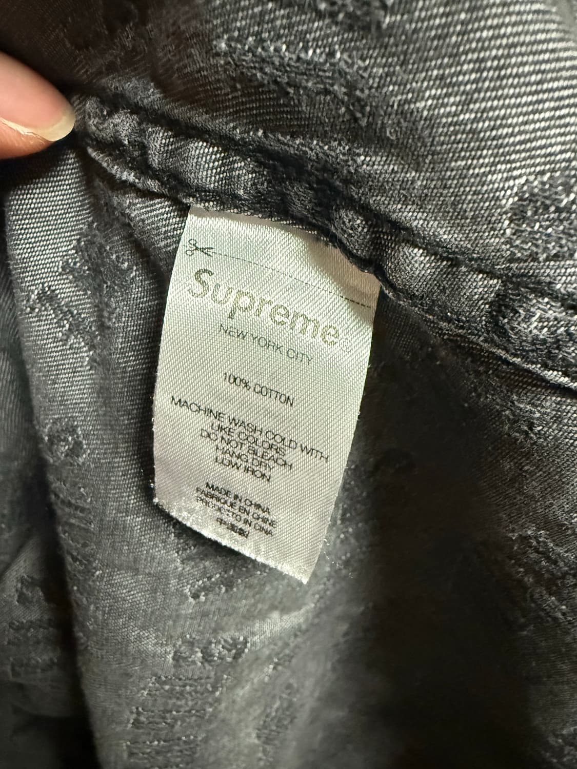 [XL] 슈프림 22ss 아크 자카드 데님셔츠 블랙 상품이미지4