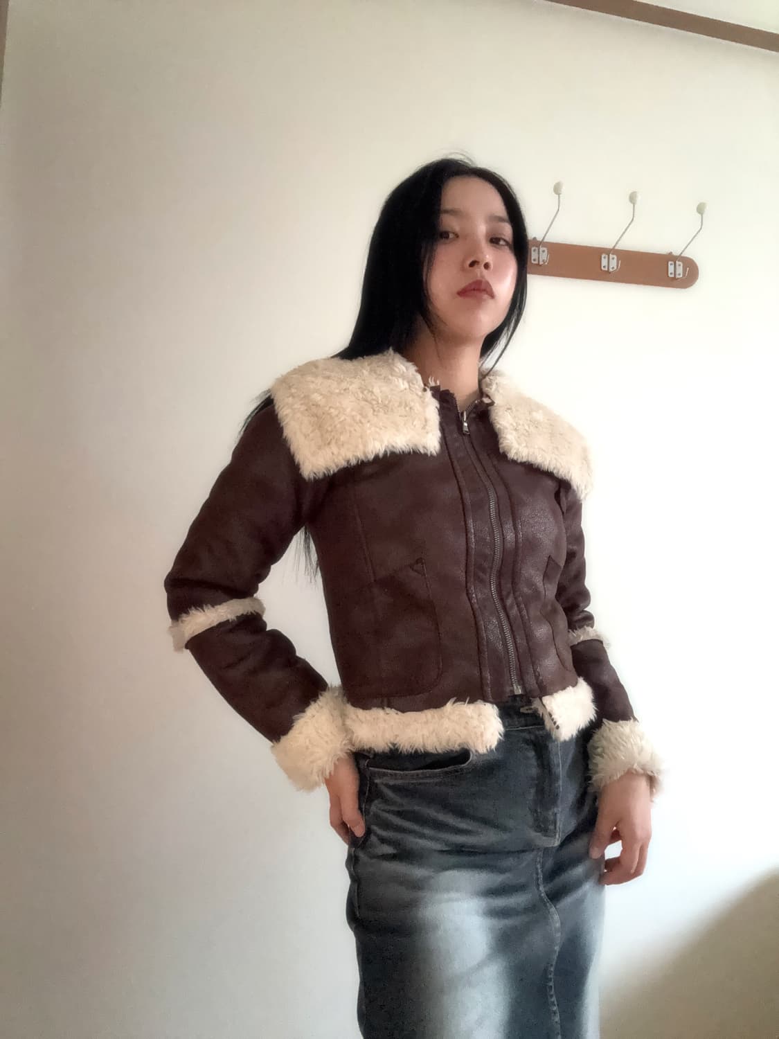 히피 크롭 무스탕 상품이미지1