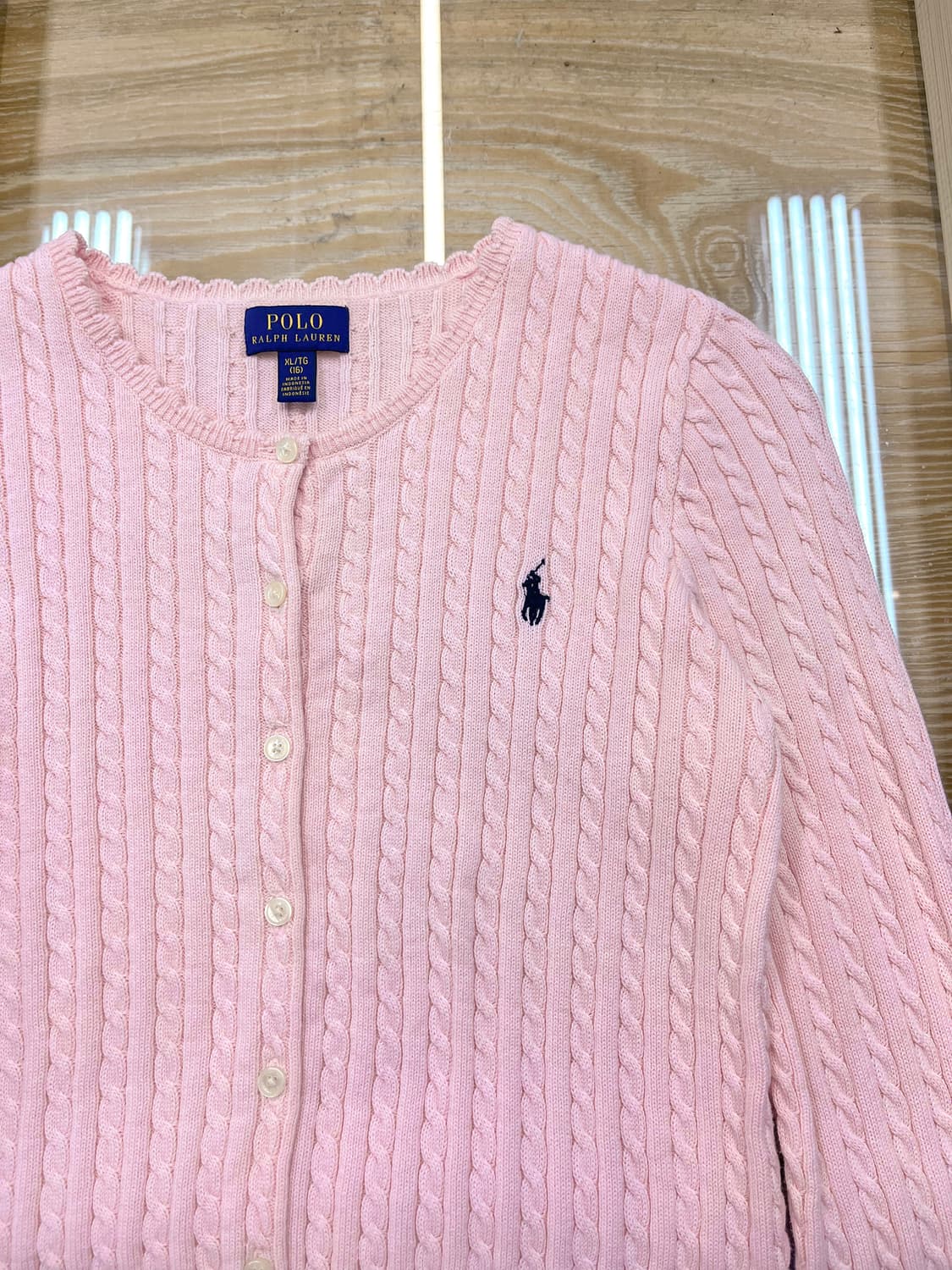 폴로 랄프 로렌 레이스 넥 케이블 가디건 상품이미지4