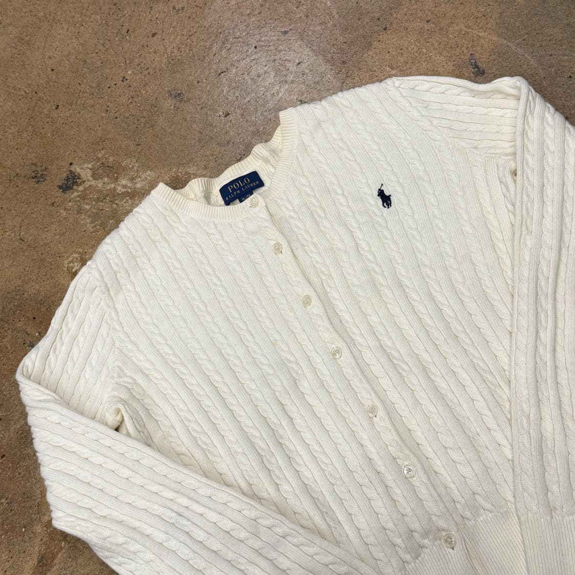 폴로 랄프로렌 화이트 꽈배기 니트 가디건  상품이미지1