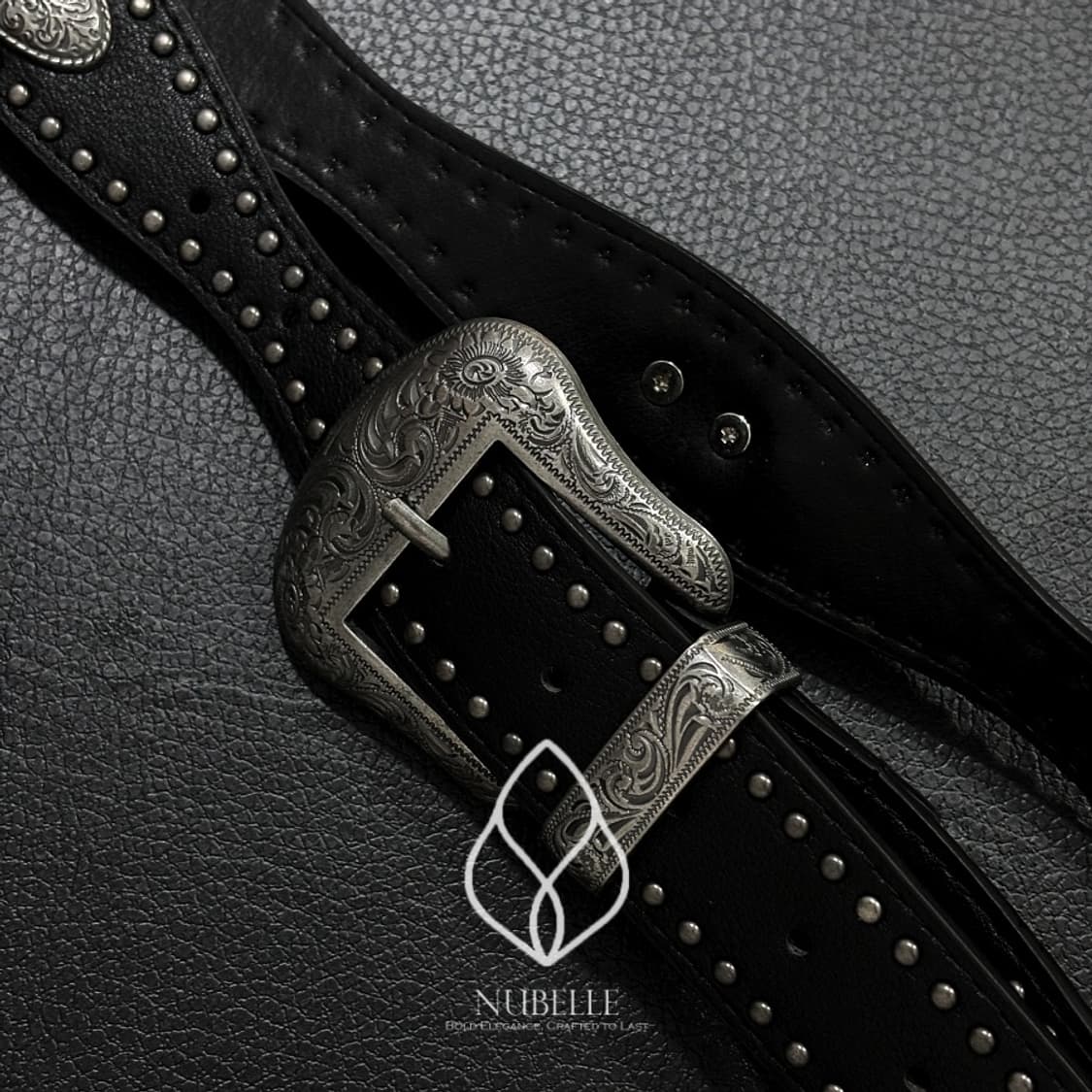 🌗 Convex stud western belt / 에스닉 웨스턴 벨트 상품이미지3