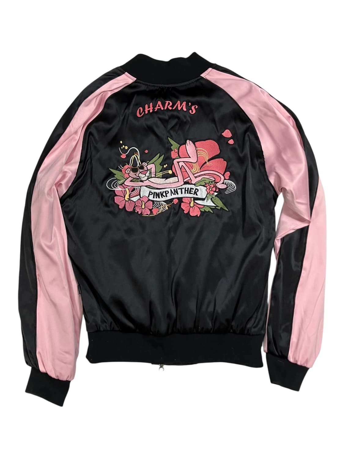 CHARMS 새틴 핑크 자수 봄버 자켓 95~100 상품이미지4