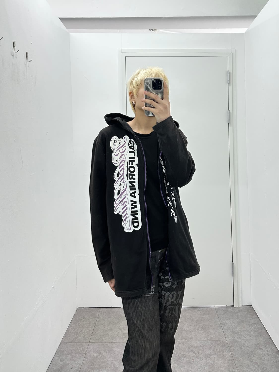 Collins punk lettering hoodie 상품이미지6