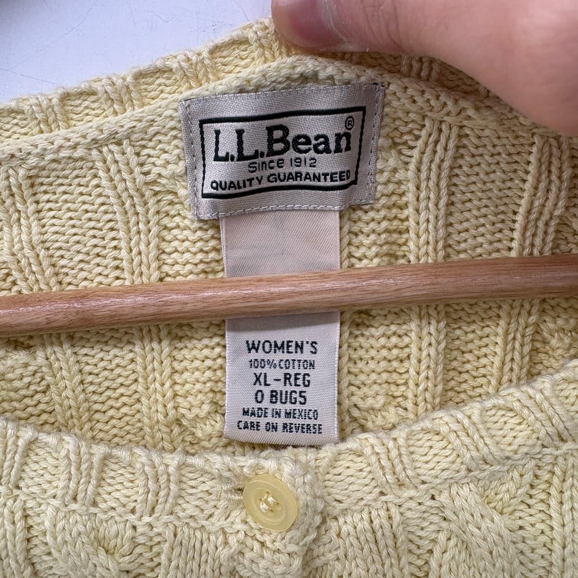 L.L.Bean 꽈배기 니트 가디건 옐로우 여성 XL 상품이미지4