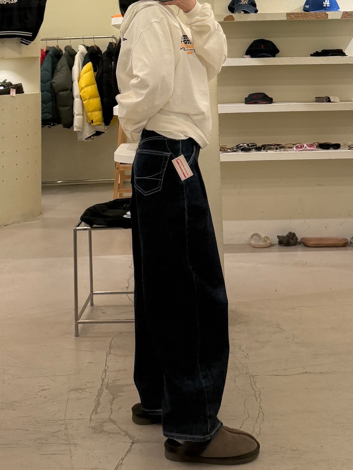 일본 빈티지 썸띵 스티치 포인트 벌룬 데님 팬츠 U883 상품이미지2