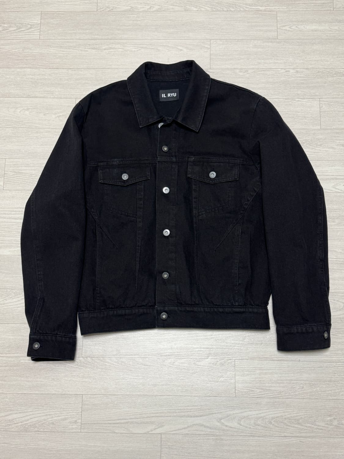 일류 Misaligned denim jacket (Black) 1 상품이미지2