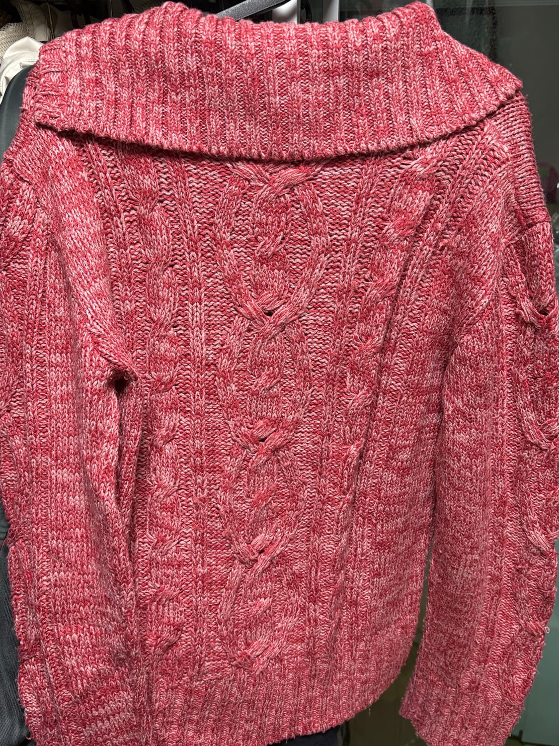 일본빈티지 핑크 꽈배기 니트 상품이미지6