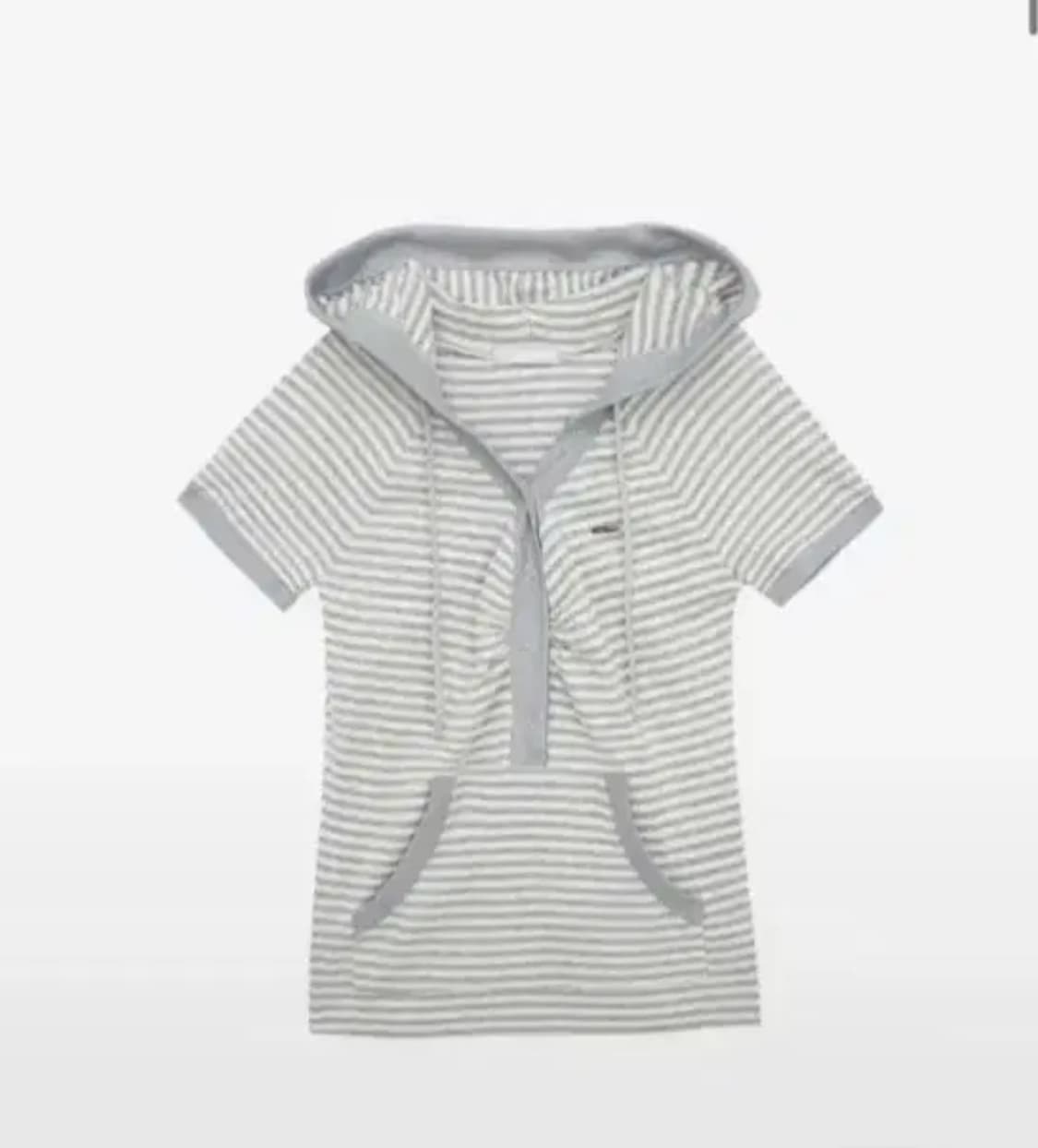 허그유어스킨 스트라이프 후드집업 그레이 상품이미지1