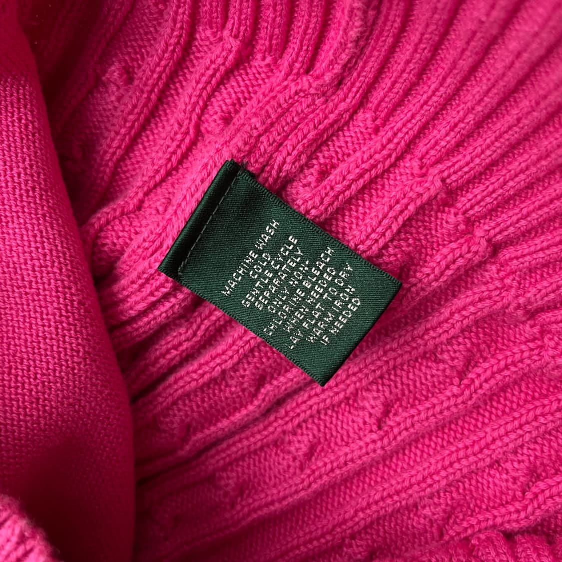 폴로 랄프로렌 골드로고 핫핑크 니트집업 M 상품이미지5