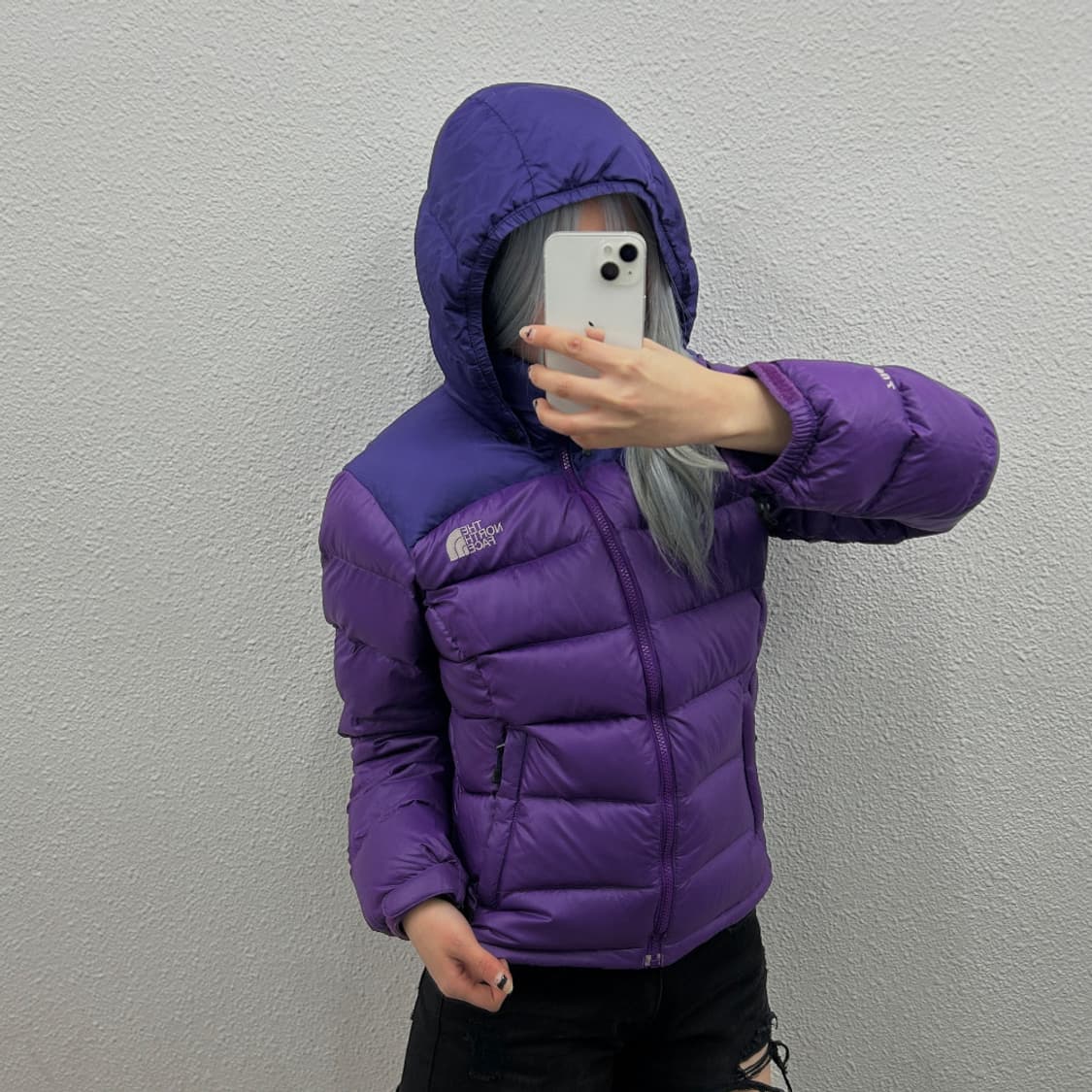 노스페이스 700 로고 퍼플 패딩 90 상품이미지3
