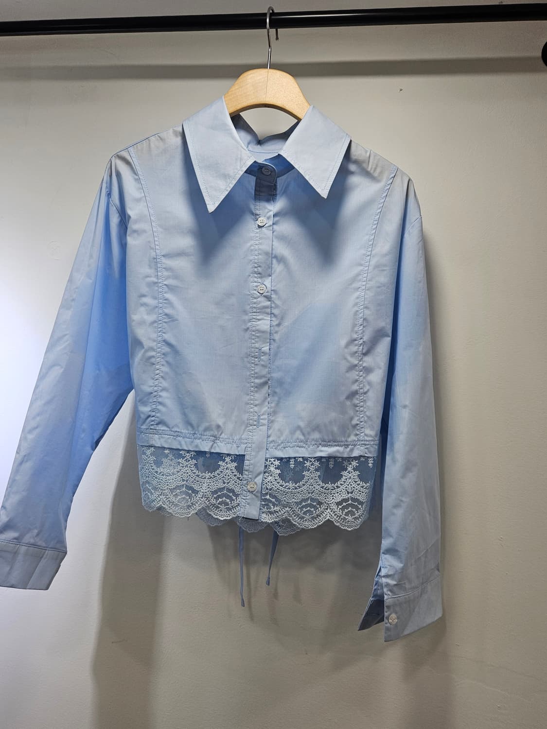레이스 크롭 하늘색 블라우스 [새상품] 55~66 상품이미지8