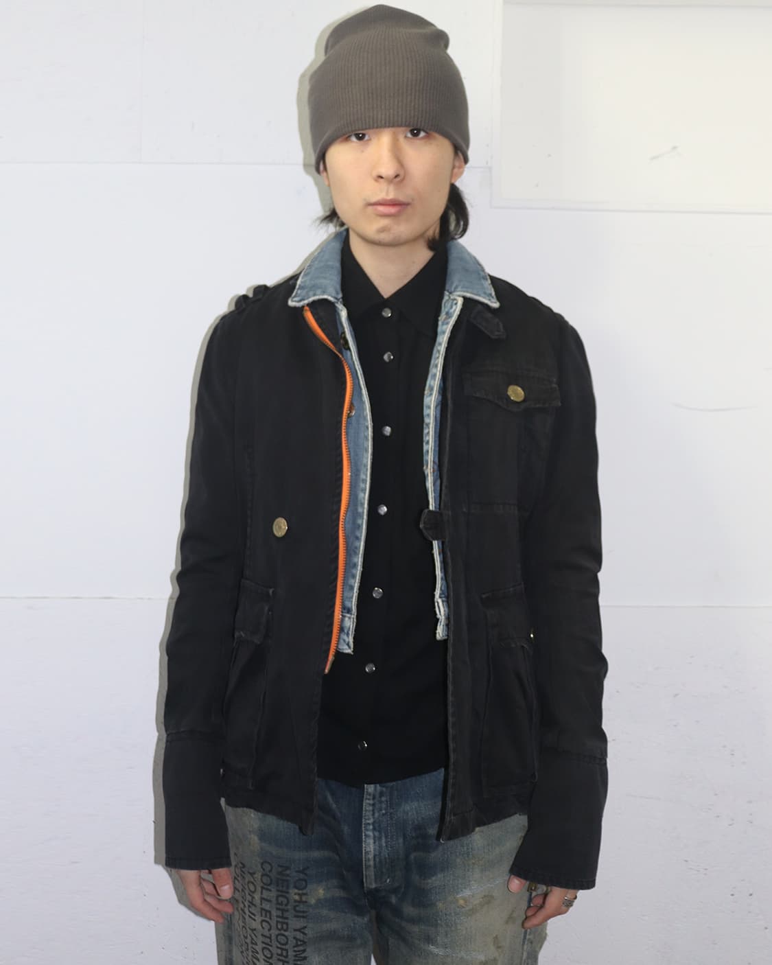 디스퀘어드2 05SS 데님 레이어드 밀리터리 자켓 블랙 상품이미지1