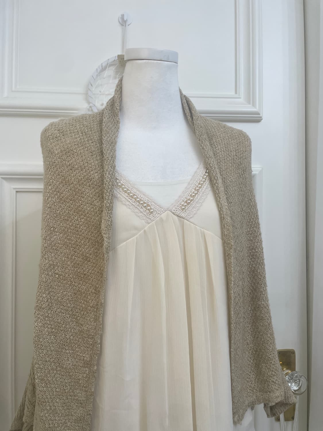 beige twist point cape cardigan&ivory pe 상품이미지7