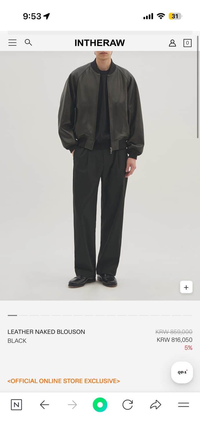 인더로우 25FW 레더자켓 3사이즈 상품이미지1