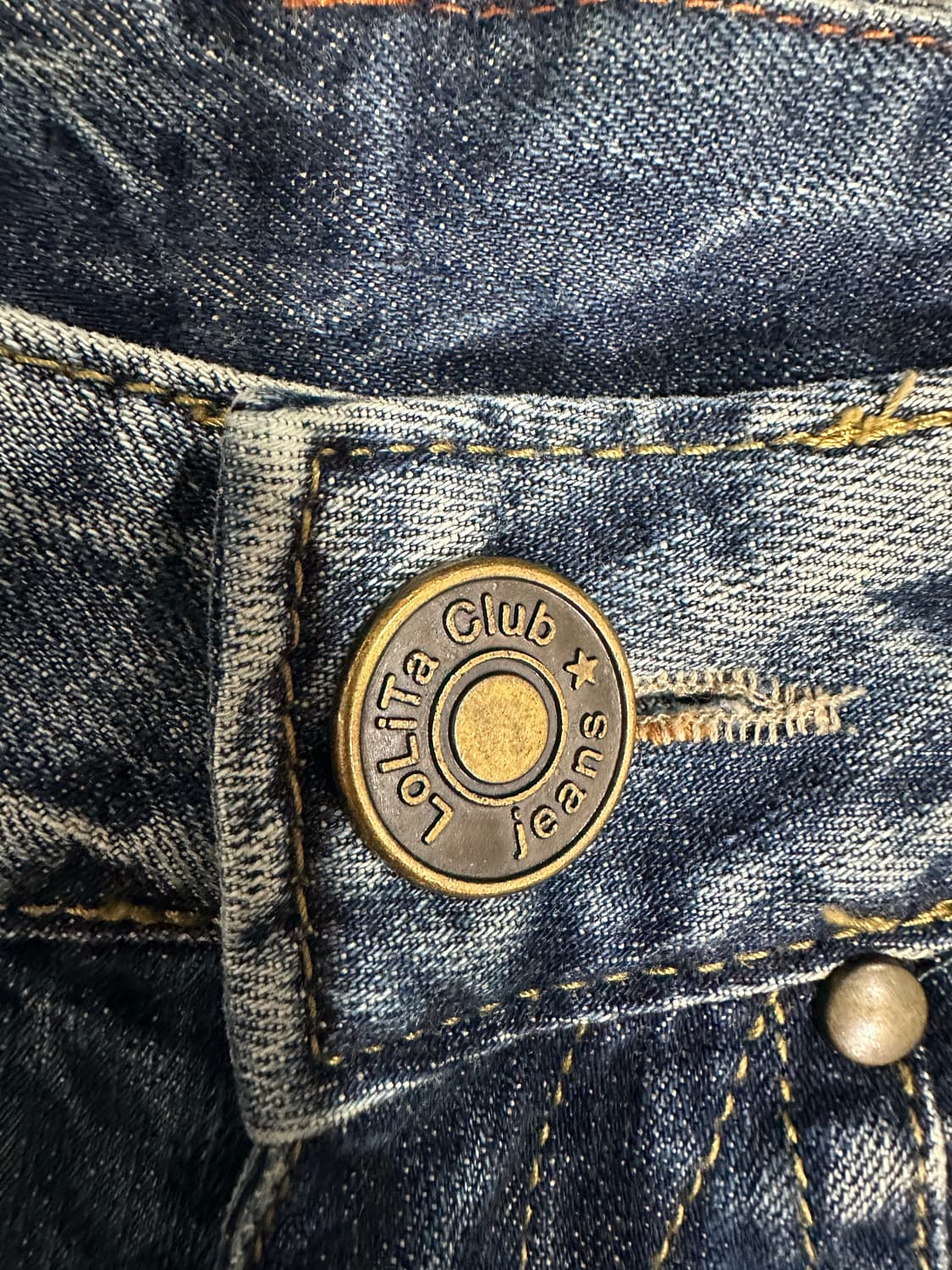 Y2K Lolita denim 워싱 7부 데님팬츠 28사이즈 상품이미지7