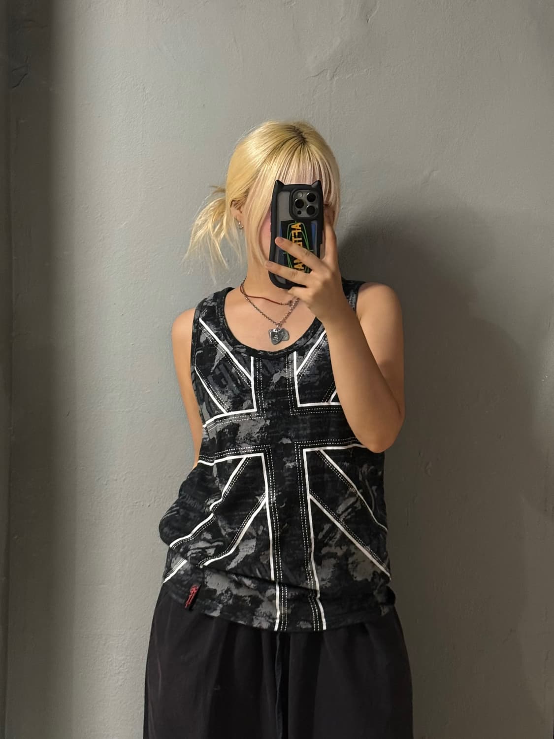 Uk flag grunge printing lettering top 상품이미지2