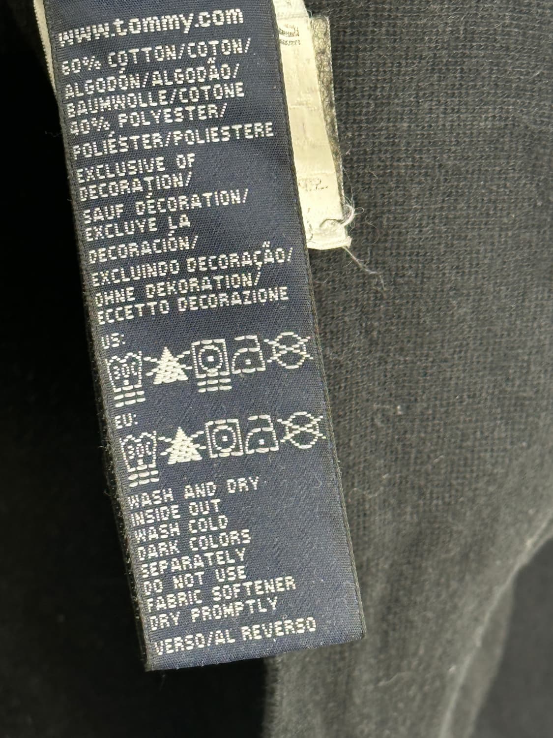 타미힐피거 반집업 블랙 자수로고 정품 맨투맨 상품이미지4