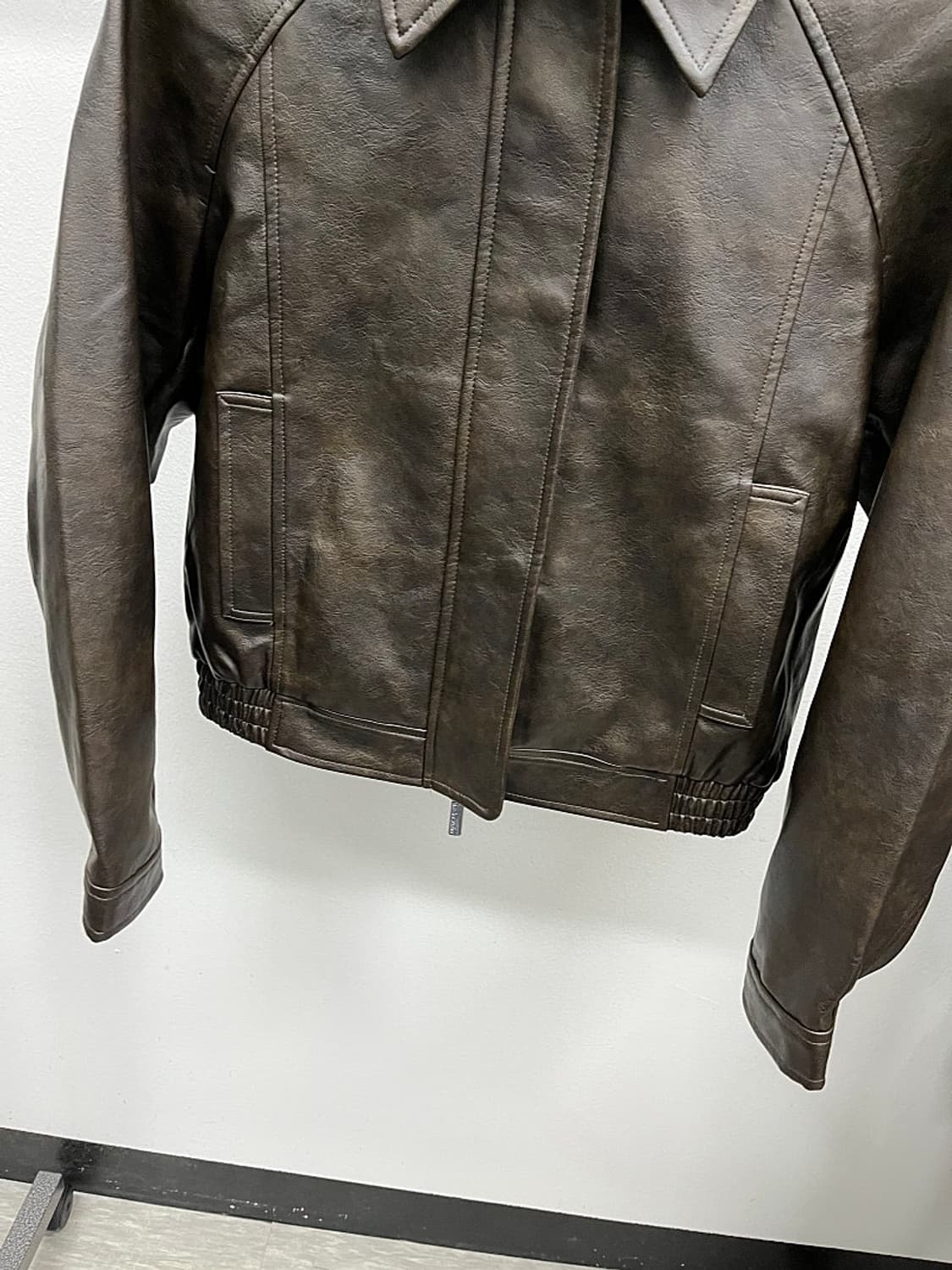 마조네 비건레더 블루종  상품이미지3