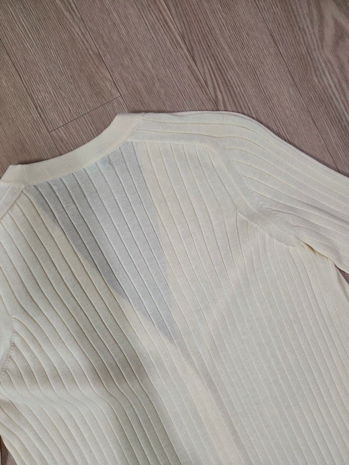 쉽스 라이트 베이지 골지 롱 원피스 카디건 상품이미지6