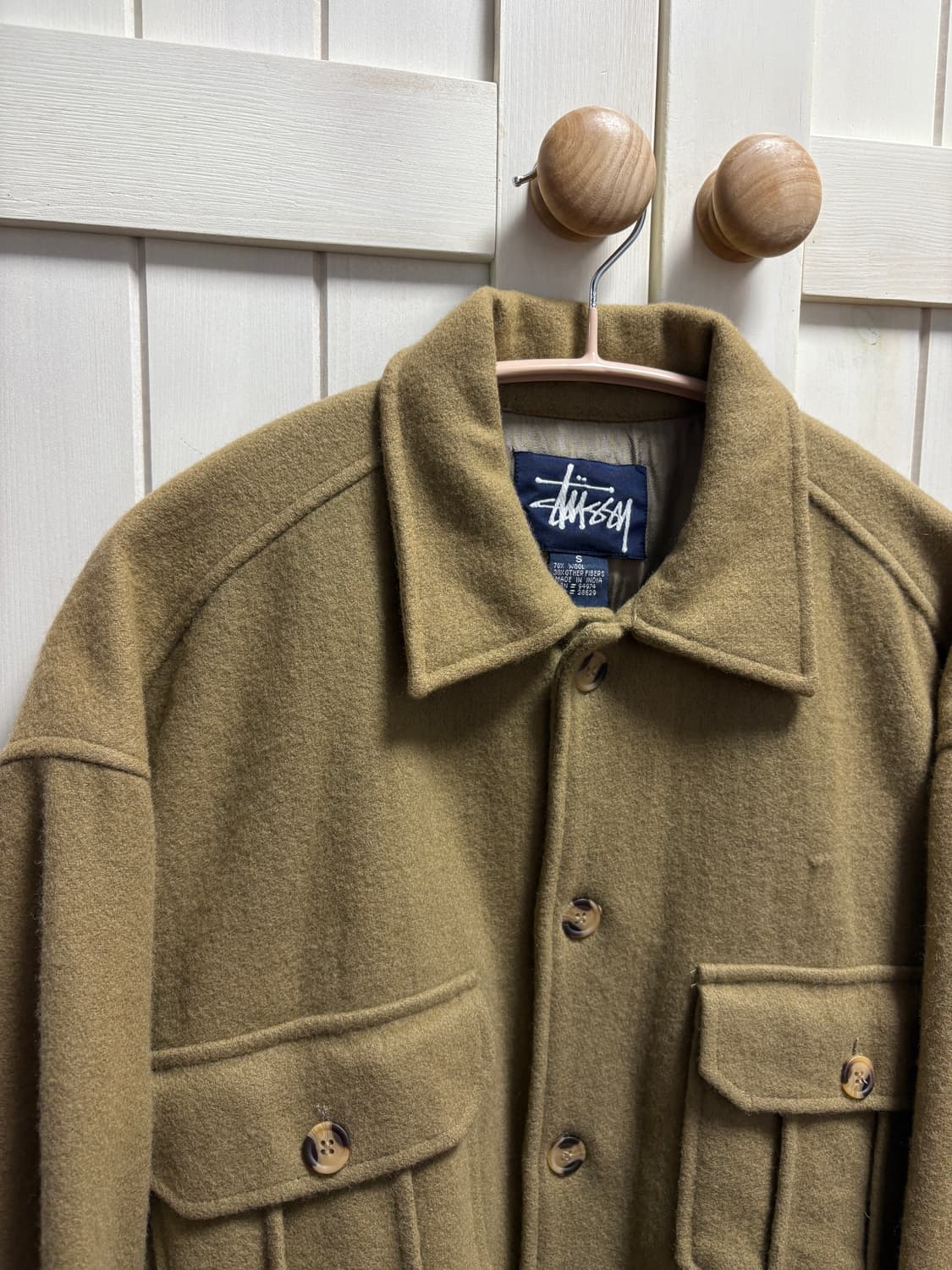 올드 스투시 울 셔츠 s 상품이미지2