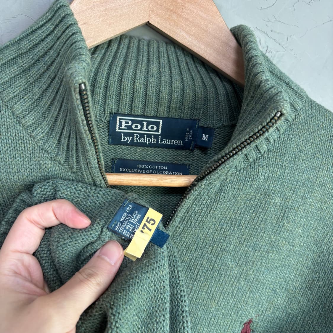 폴로 랄프로렌 반집업 니트 카키 그린 상품이미지3