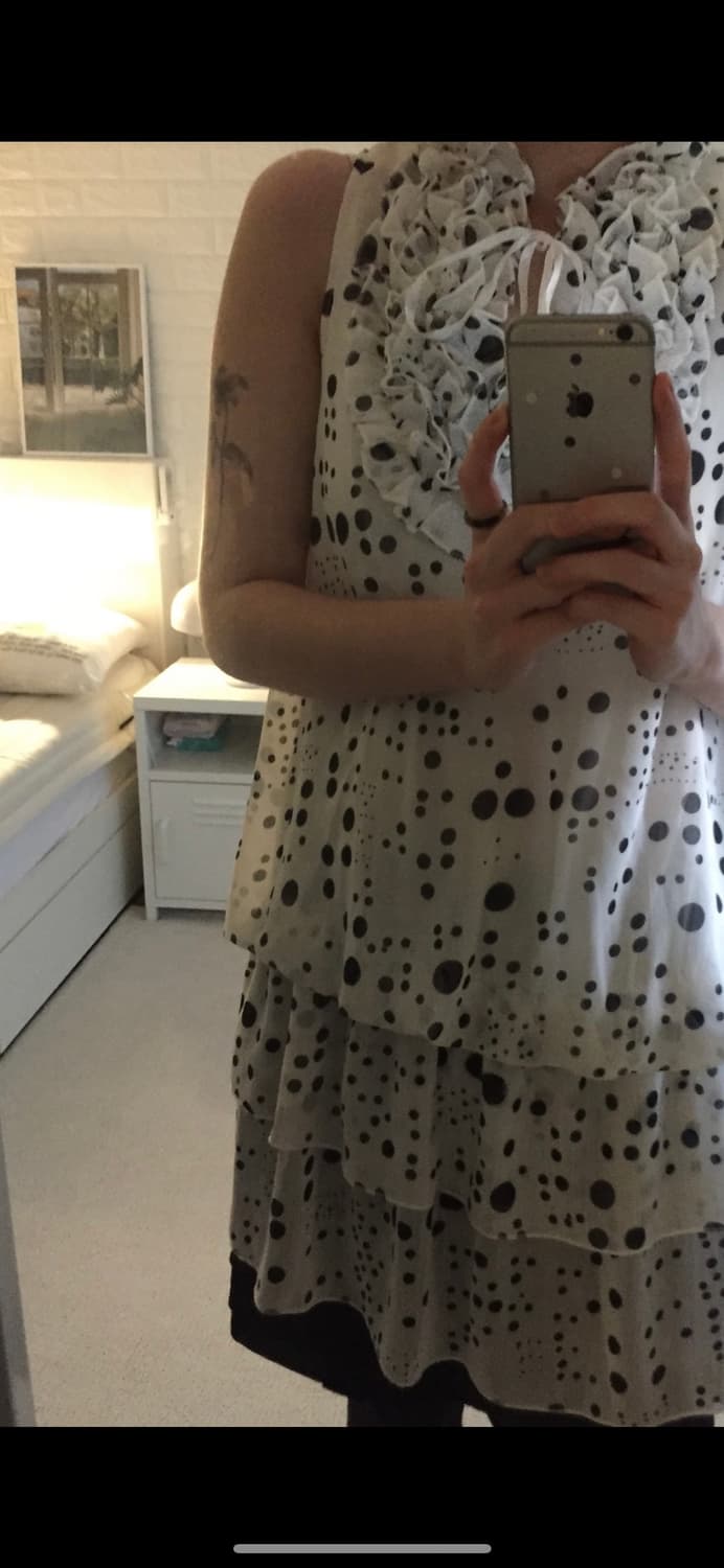 Dot Shirring layered dress 상품이미지2
