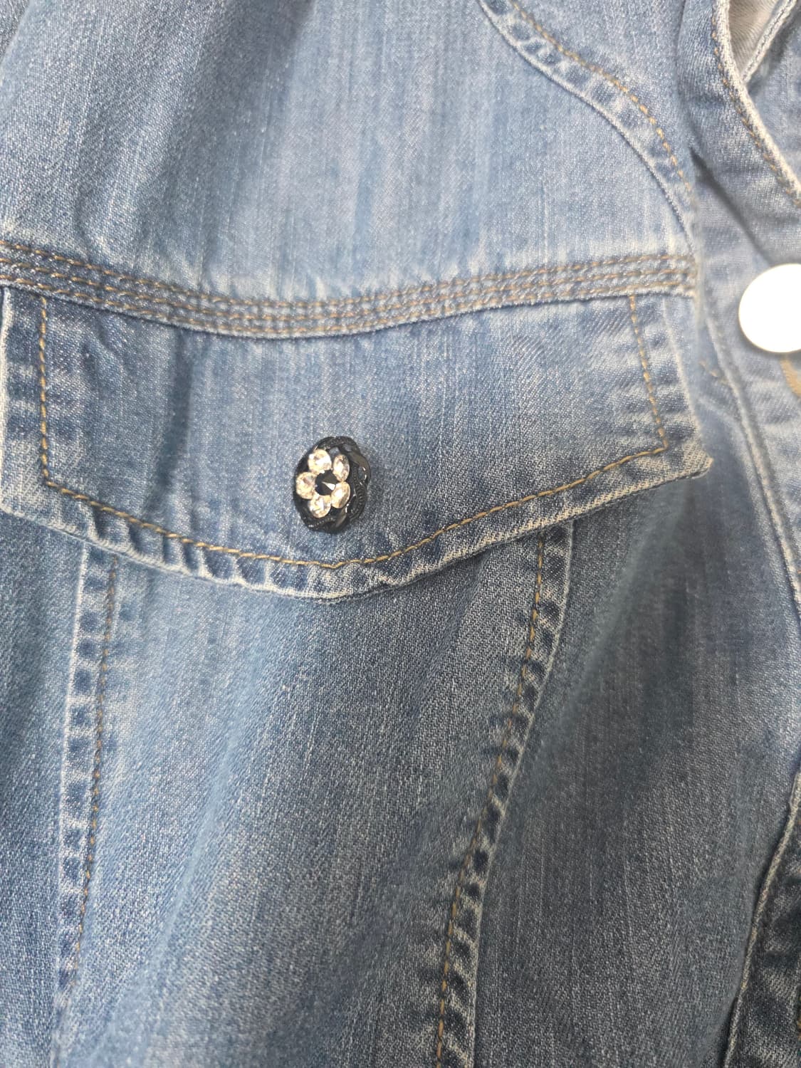 한섬 오즈세컨 데님 자수 셔츠 자켓 청남방 55-66 상품이미지9