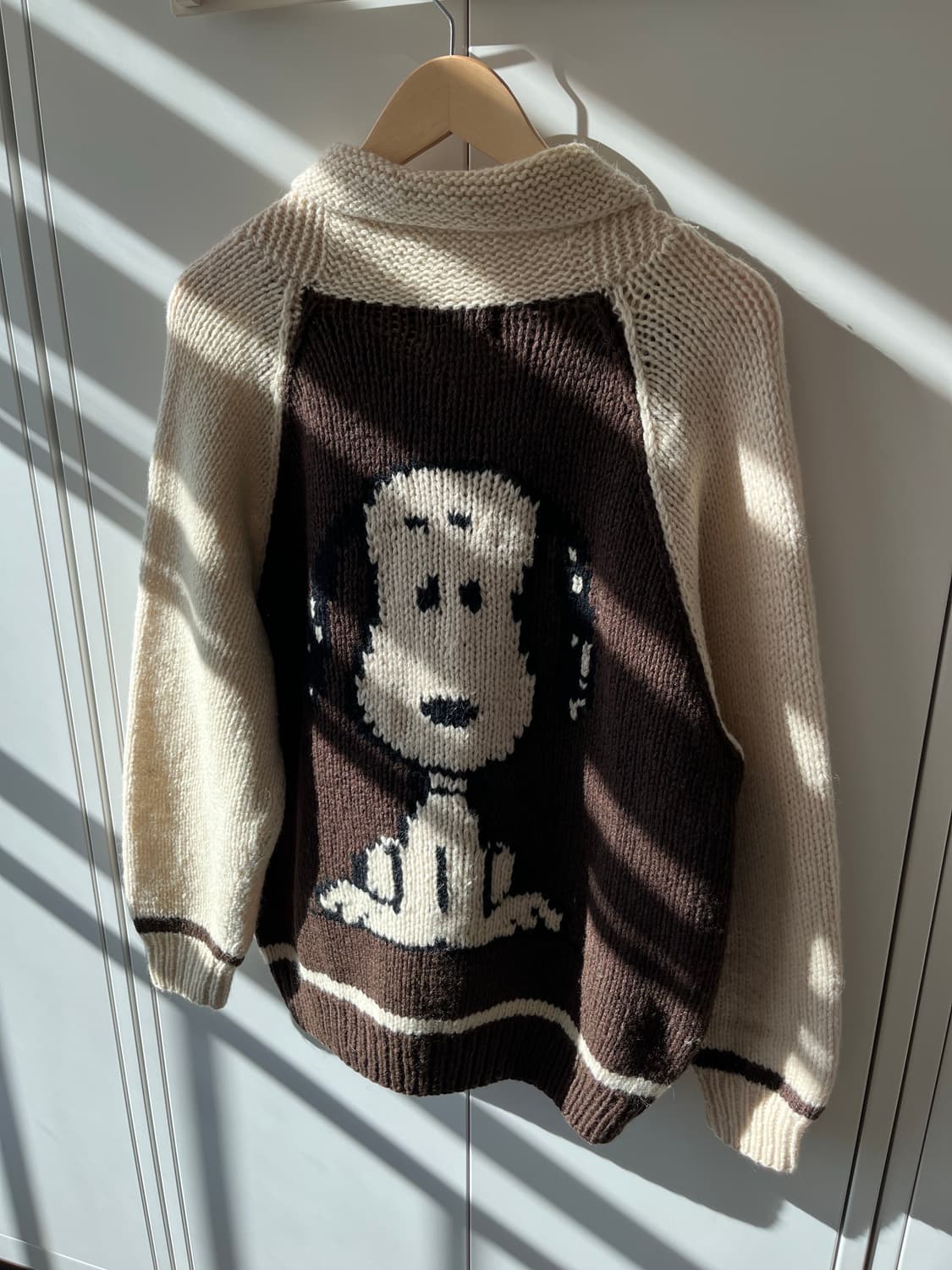 (Rare) 피너츠 정품 스누피 배색 니트 코위찬 집업 상품이미지4