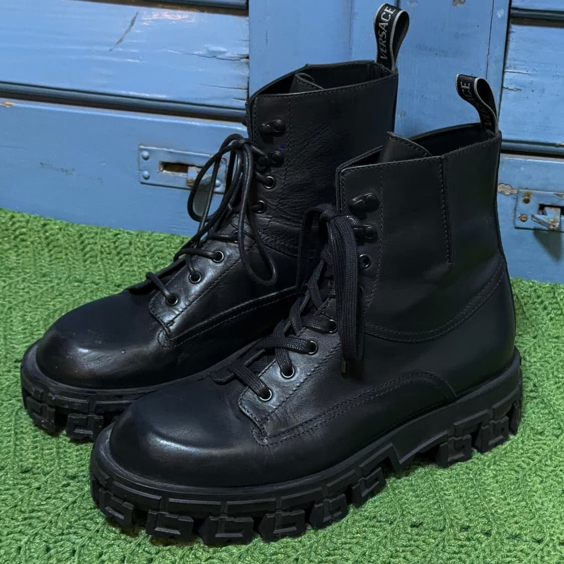 베르사체 그레카 포르티코 레더 부츠 상품이미지1