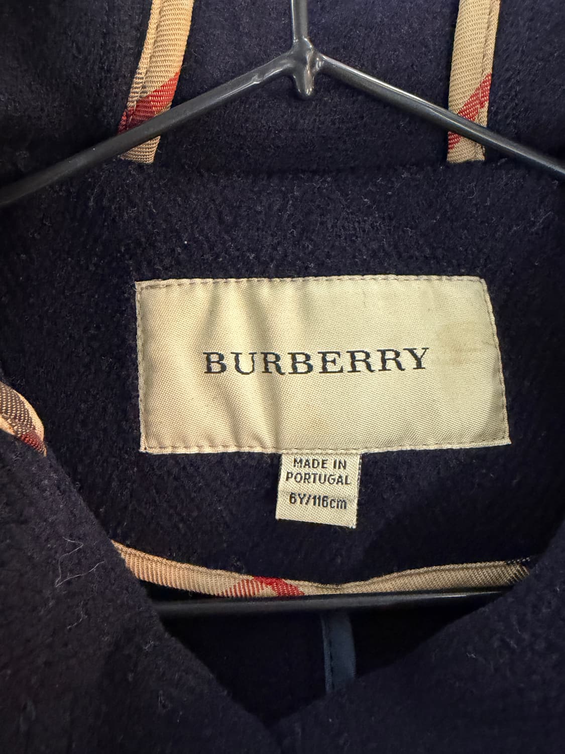 버버리 네이비색 후드 더플코트 6Y 상품이미지4