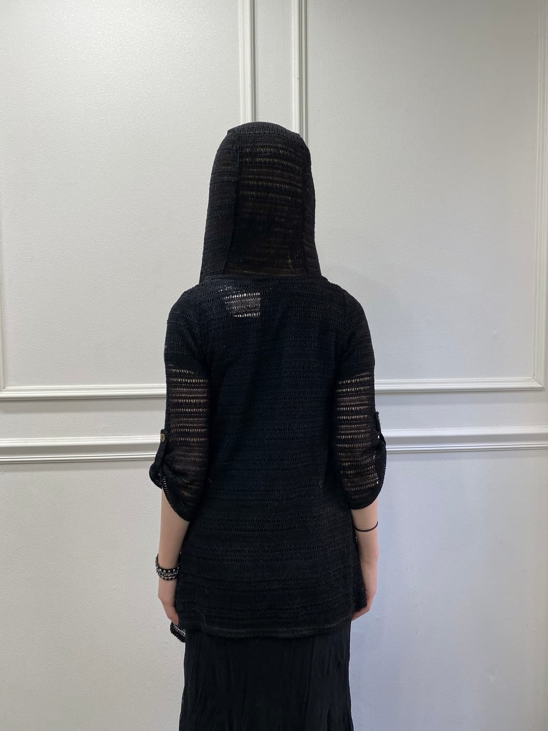 [Cecil Mcbee]Mesh 1/2 Hoodie Cardigan 상품이미지3