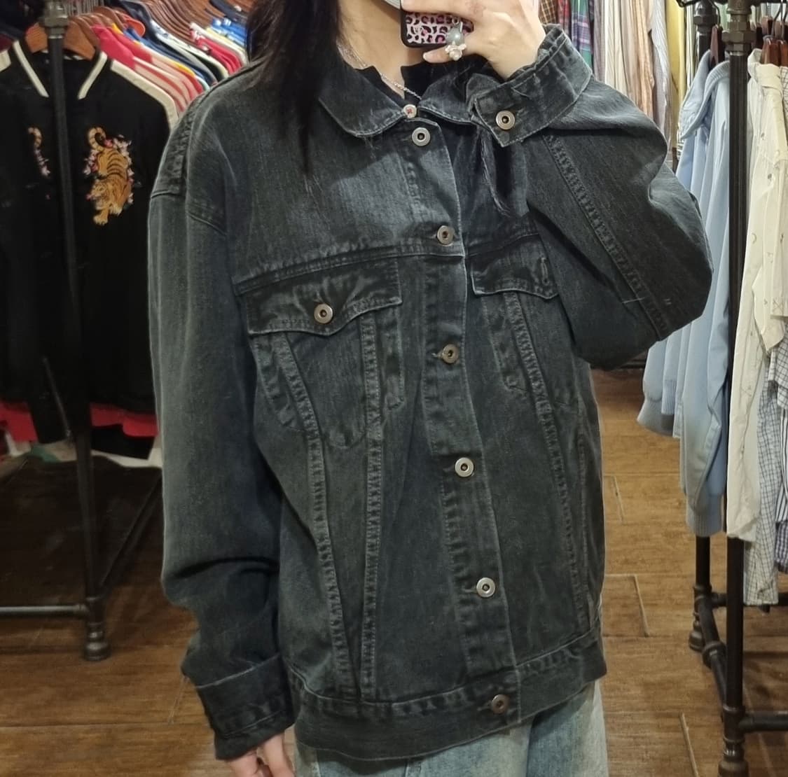 [Hi] vtg 빈티지 데님 자켓 블랙 상품이미지5