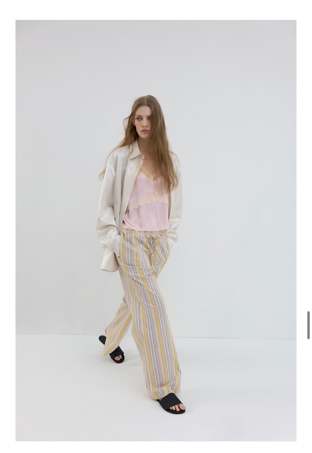 오버듀플레어 STRIPE WIDE PANTS_YELLOW 상품이미지1