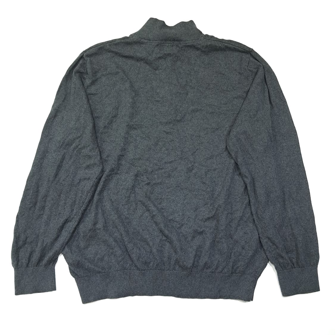 CL017 XL 엘엘빈 코튼 캐시미어 차콜그레이 하프집업 니트 상품이미지6