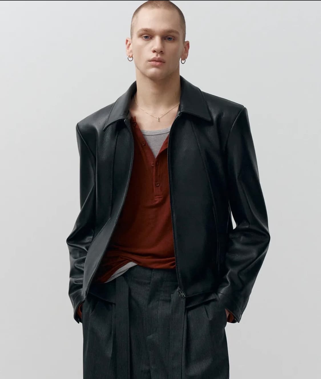 노이어 고트 슈렁큰 레더 자켓 48 상품이미지1