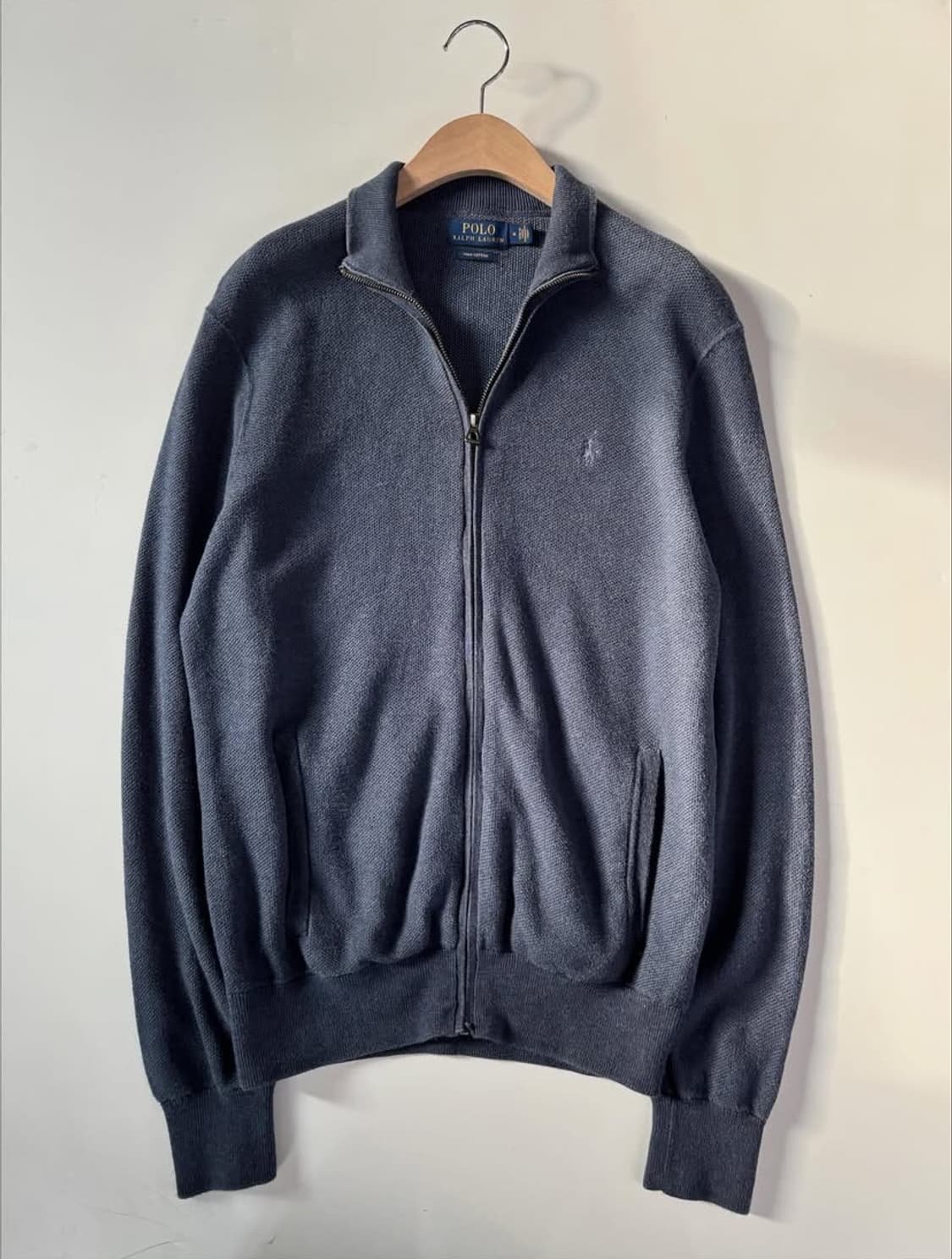 Polo 폴로 랄프로렌 신형 피마코튼 딥블루 니트집업  상품이미지3