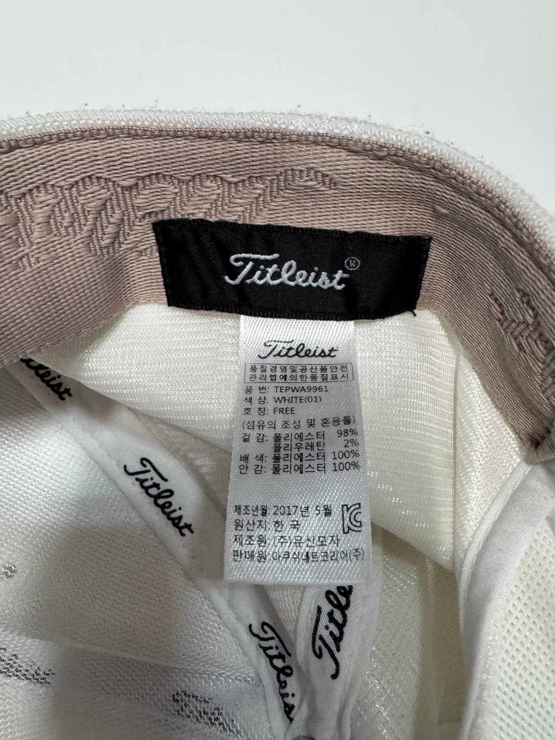 정품!! 타이틀리스트 골프 필드 화이트 모자 상품이미지3