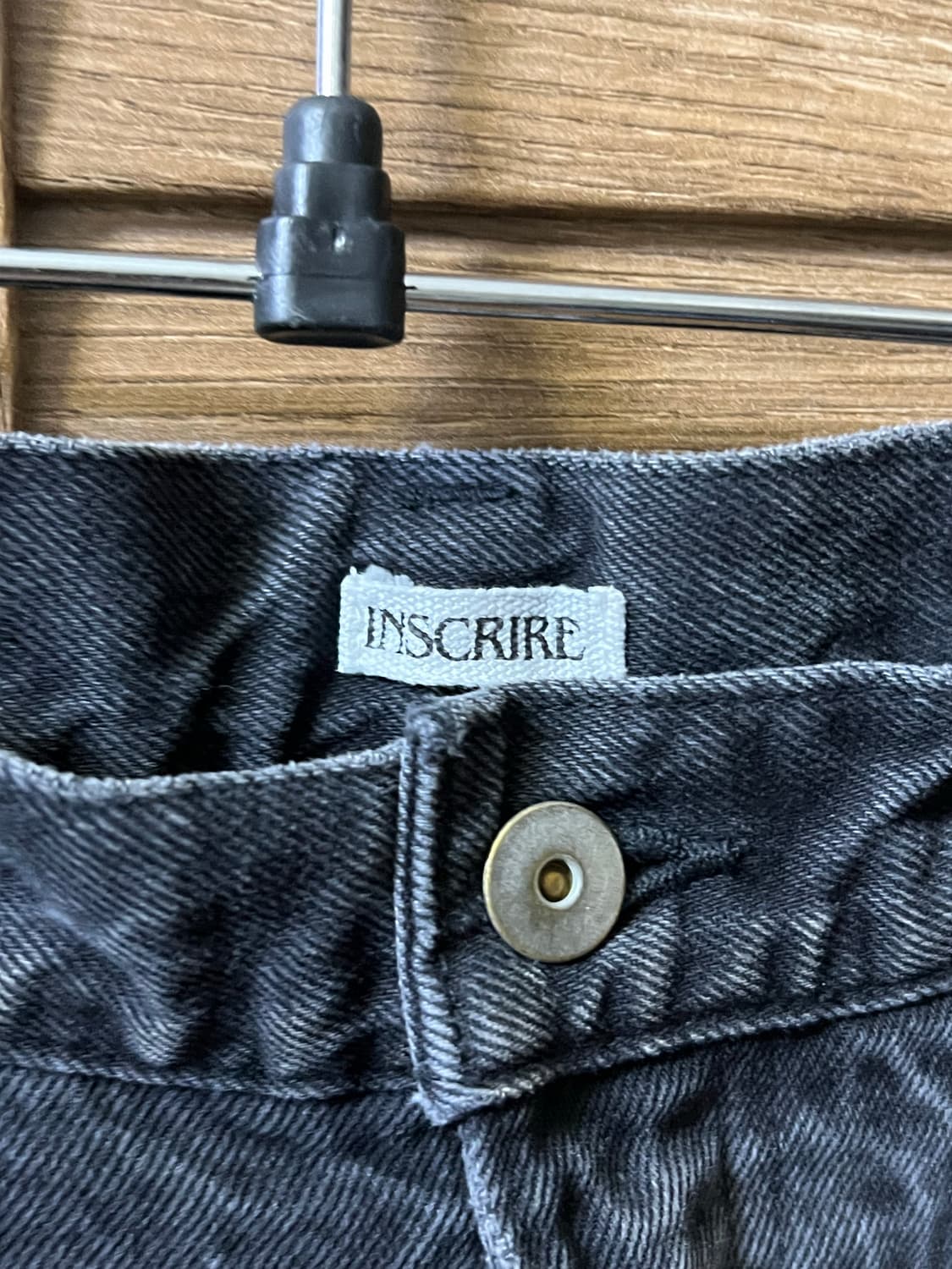 새상품 INSCRIRE 워싱 블랙 와이드 데님 팬츠 상품이미지2