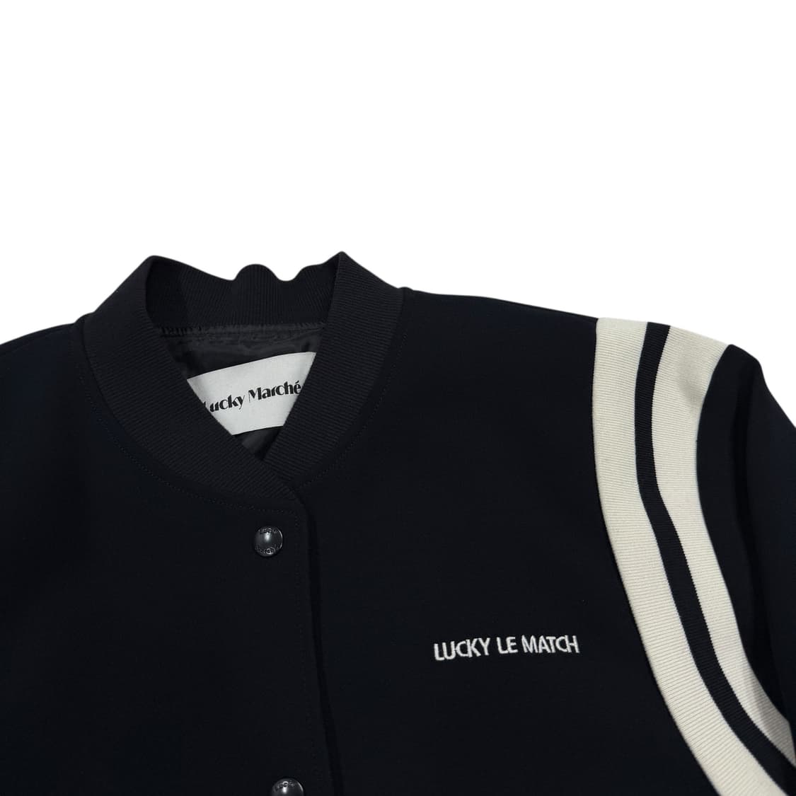 럭키마르쉐 르매치 바시티 야구점퍼 자켓 네이비 S 상품이미지2