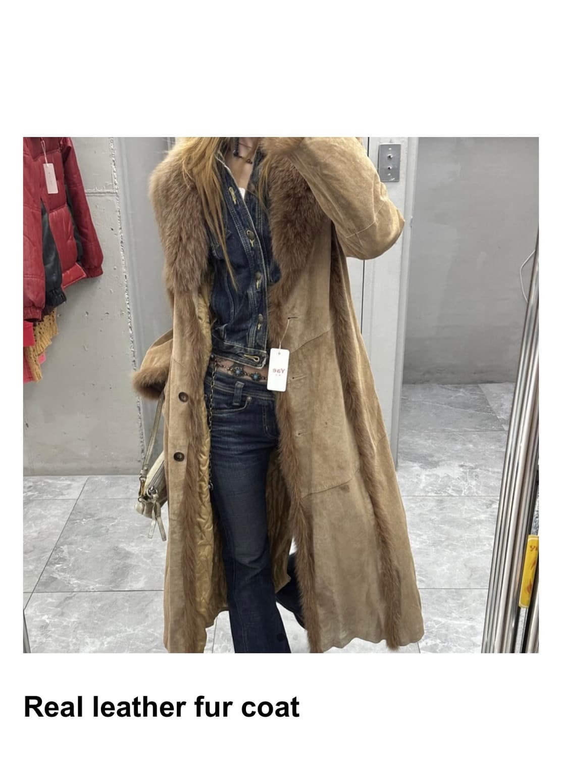 빈티지 야에 리얼레더 퍼 코트 상품이미지1