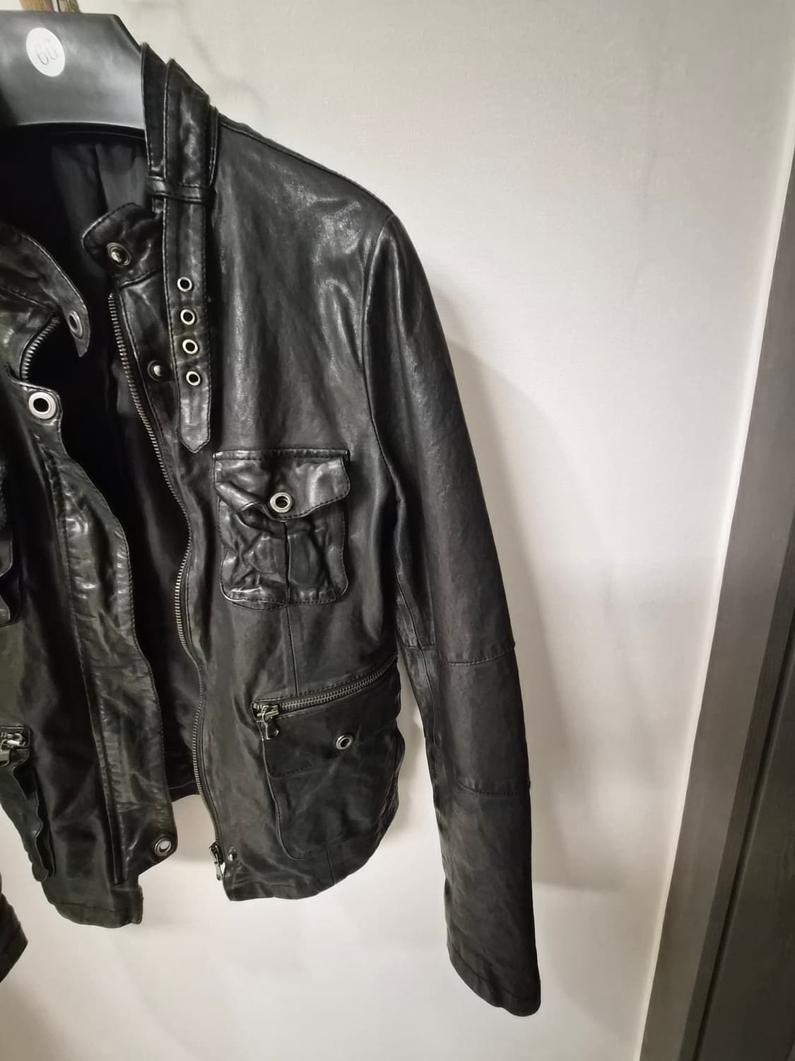 이태리 양가죽 100% FRIENDS 블랙 레더 자켓  상품이미지2