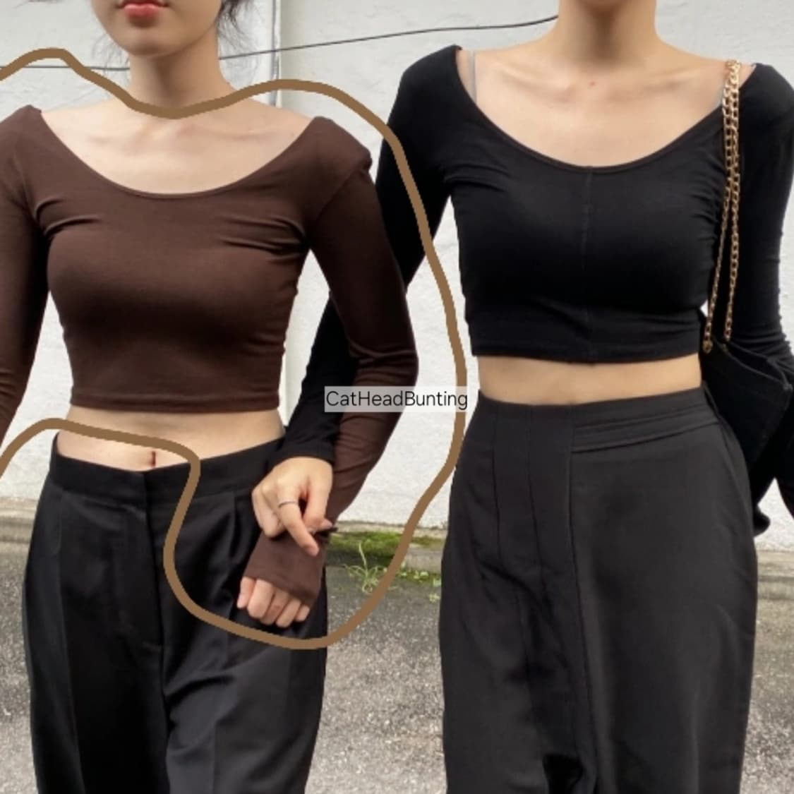 숄더 패드 투웨이 탑 브라운🟤_미착용 새상품 상품이미지2