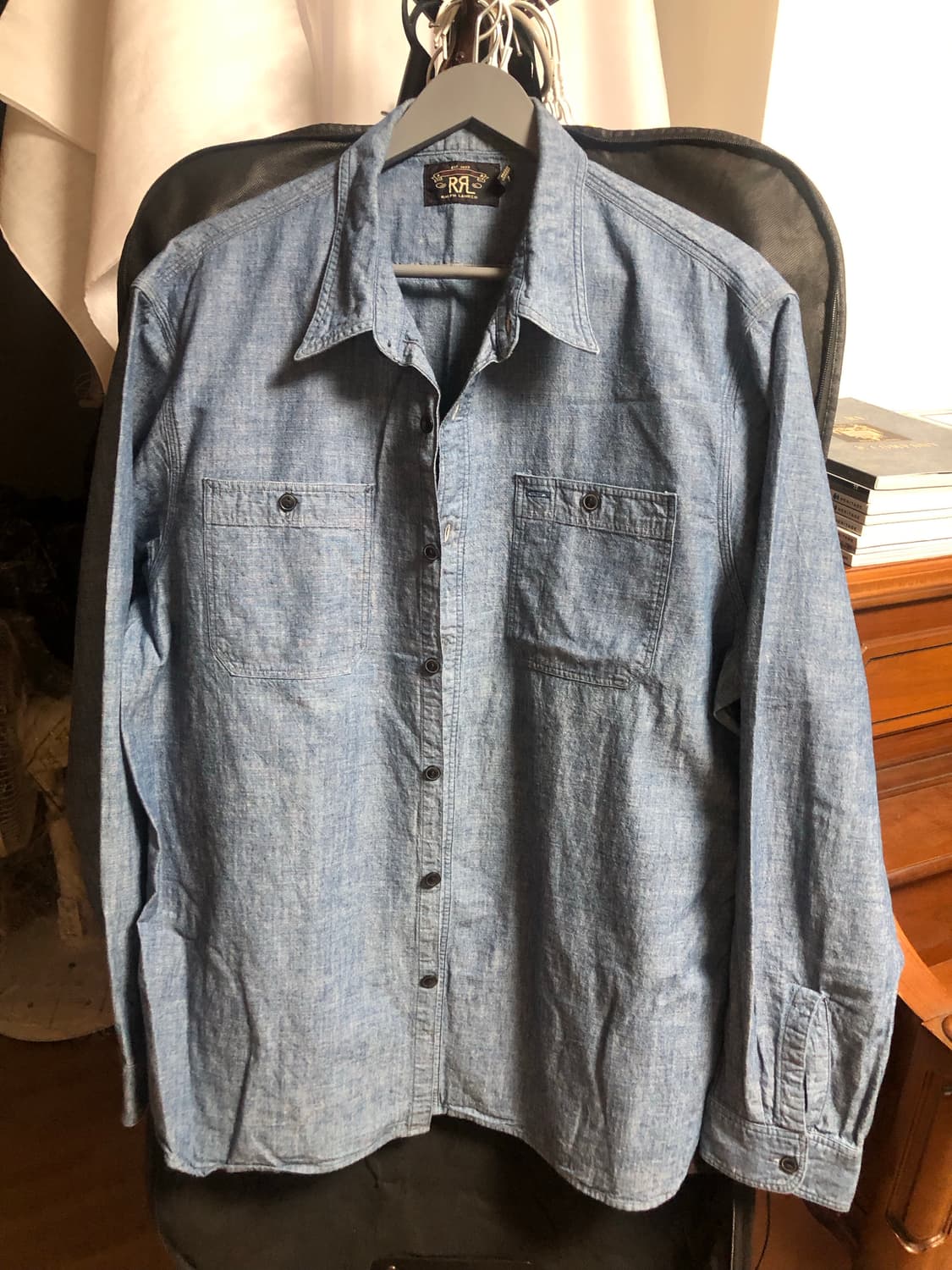 RRL 인디고 샴브레이 워크셔츠 XL 상품이미지2