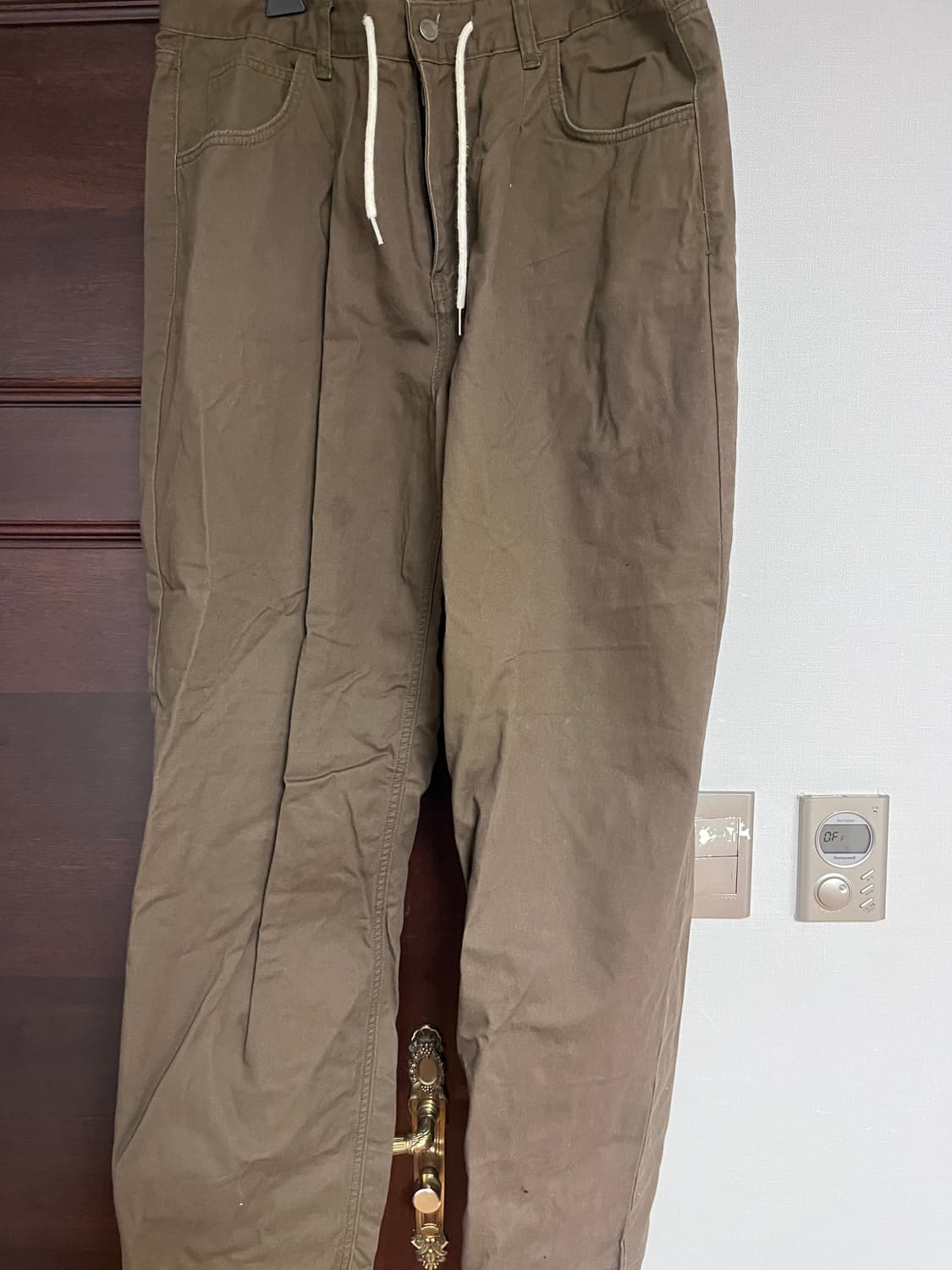 비에스레빗 미드90 배기 코튼 팬츠 다크 카키 상품이미지3