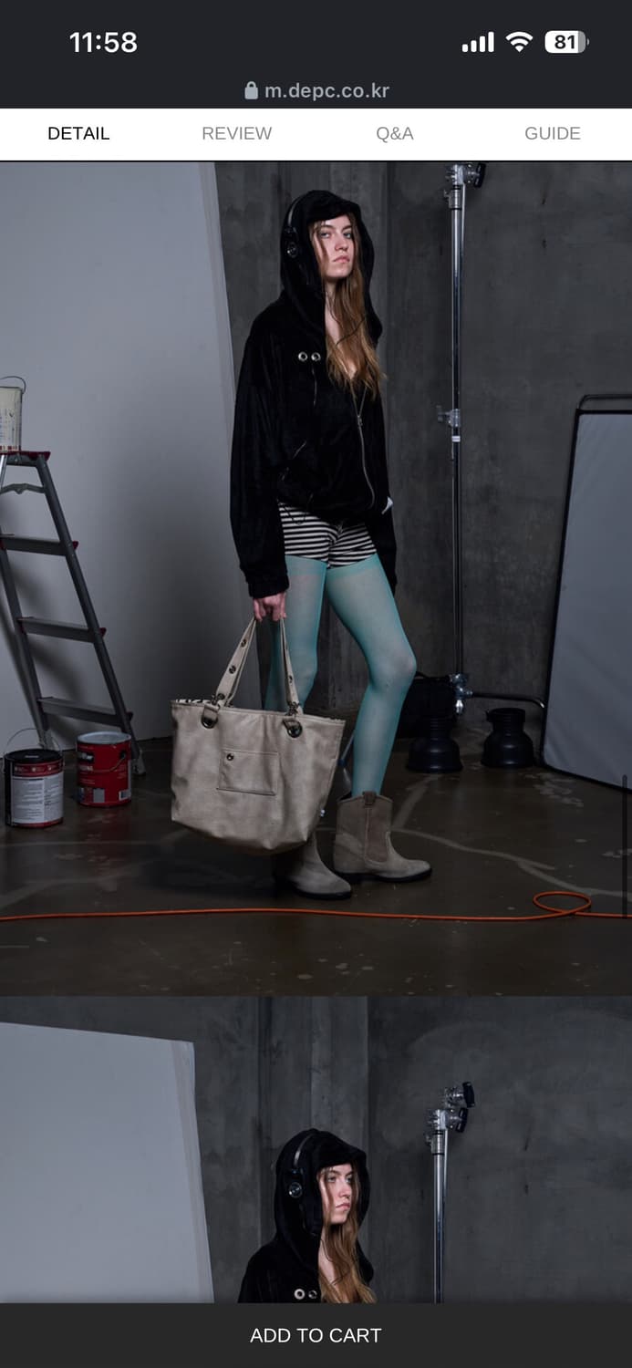 Depc 아일렛 레더백 버전2 베이지 상품이미지2