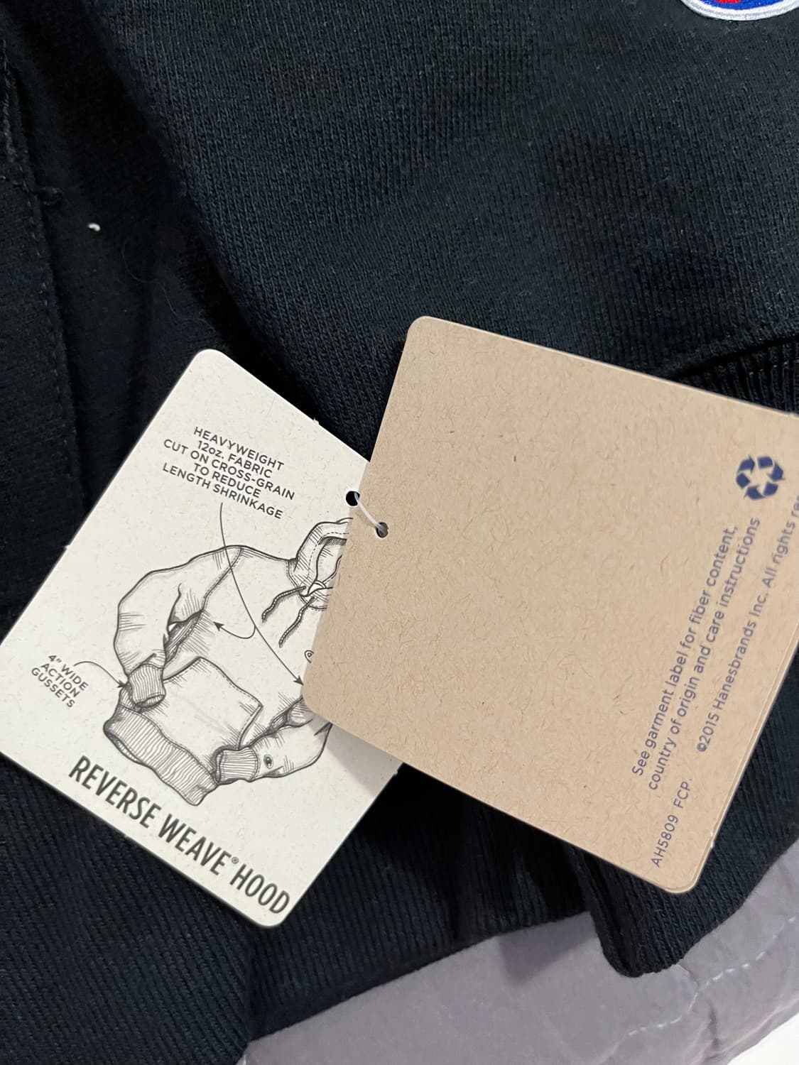 챔피온 리버스 위브 스웻 후드 집업 블랙 M 상품이미지3