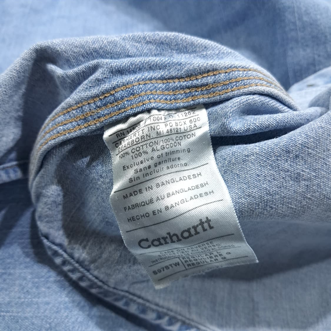 CL587 L 칼하트 00s 코튼 워싱 데님셔츠 셔츠남방 상품이미지7