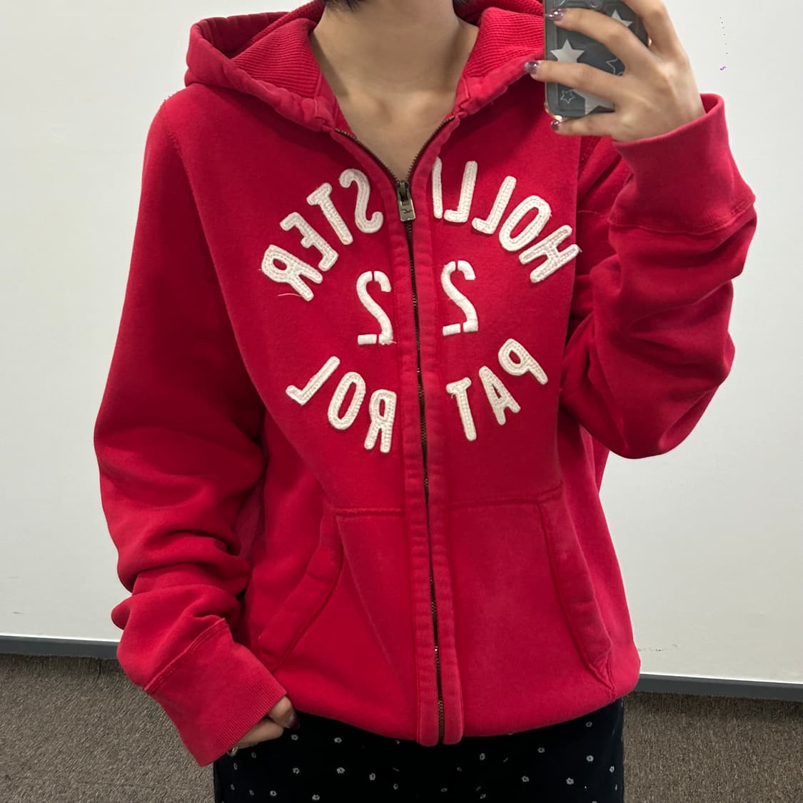 Hollister 홀리스터 아치로고 레드 후드집업 상품이미지1