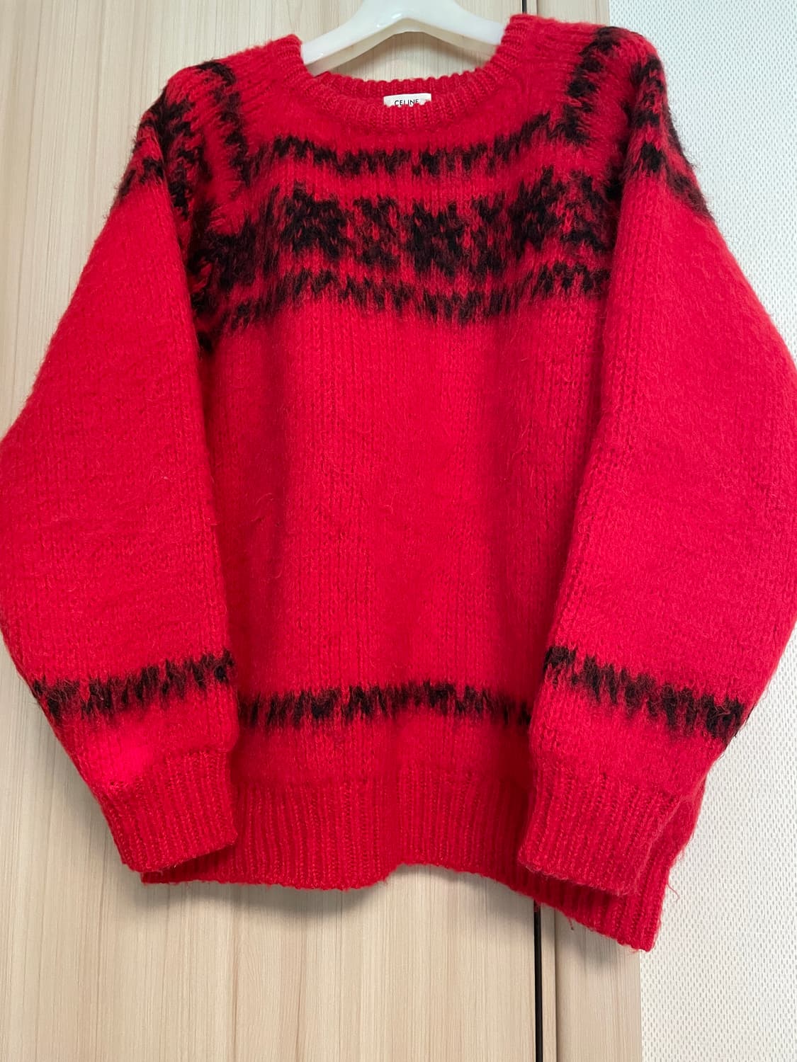 [Xs] celine 셀린 페퍼아일 자가드 울 니트 스웨터 상품이미지1